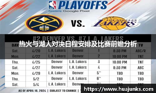 热火与湖人对决日程安排及比赛前瞻分析